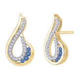 10K Yellow Gold-Blue and White Diamond
