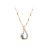 10K Yellow Gold-Blue and White Diamond
