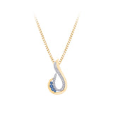 10K Yellow Gold-Blue and White Diamond