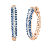 14K Rose Gold~Blue and White Diamond, 10K Rose Gold~Blue and White Diamond