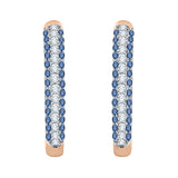 14K Rose Gold~Blue and White Diamond, 10K Rose Gold~Blue and White Diamond