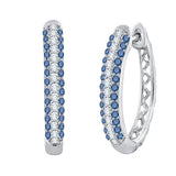 14K White Gold~Blue and White Diamond, 10K White Gold~Blue and White Diamond