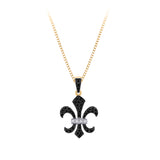 10K Yellow Gold-Black and White Diamond