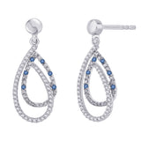 Sterling Silver~Blue and White Diamond