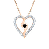 10K Rose Gold~Black and White Diamond