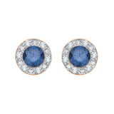 14K Rose Gold~Blue and White Diamond, 10K Rose Gold~Blue and White Diamond