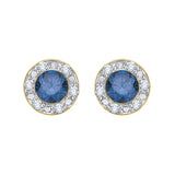 14K Yellow Gold~Blue and White Diamond, 10K Yellow Gold~Blue and White Diamond