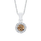 14K White Gold~Brown and White Diamond, 10K White Gold~Brown and White Diamond, Sterling Silver~Brown and White Diamond