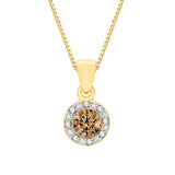 14K Yellow Gold~Brown and White Diamond, 10K Yellow Gold~Brown and White Diamond