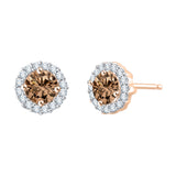 14K Rose Gold~Brown and White Diamond, 10K Rose Gold~Brown and White Diamond