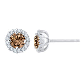 14K White Gold~Brown and White Diamond, 10K White Gold~Brown and White Diamond