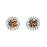 14K White Gold~Brown and White Diamond, 10K White Gold~Brown and White Diamond