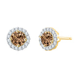 14K Yellow Gold~Brown and White Diamond, 10K Yellow Gold~Brown and White Diamond