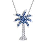 Sterling Silver~Blue and White Diamond