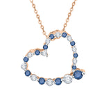 14K Rose Gold~Blue and White Diamond, 10K Rose Gold~Blue and White Diamond