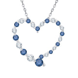 14K White Gold~Blue and White Diamond, 10K White Gold~Blue and White Diamond