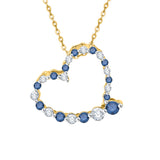 14K Yellow Gold~Blue and White Diamond, 10K Yellow Gold~Blue and White Diamond