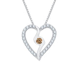 10K White Gold~Brown and White Diamond