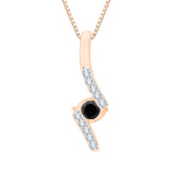 10K Rose Gold~Black and White Diamond