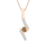 10K Rose Gold~Brown and White Diamond