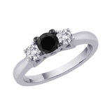 14K White Gold~Black and White Diamond