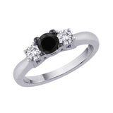 14K White Gold~Black and White Diamond
