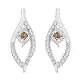 10K White Gold~Brown and White Diamond