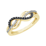 14K Yellow Gold-Black and White Diamond