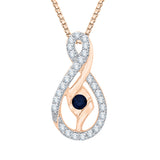 10K Rose Gold~Blue Sapphire