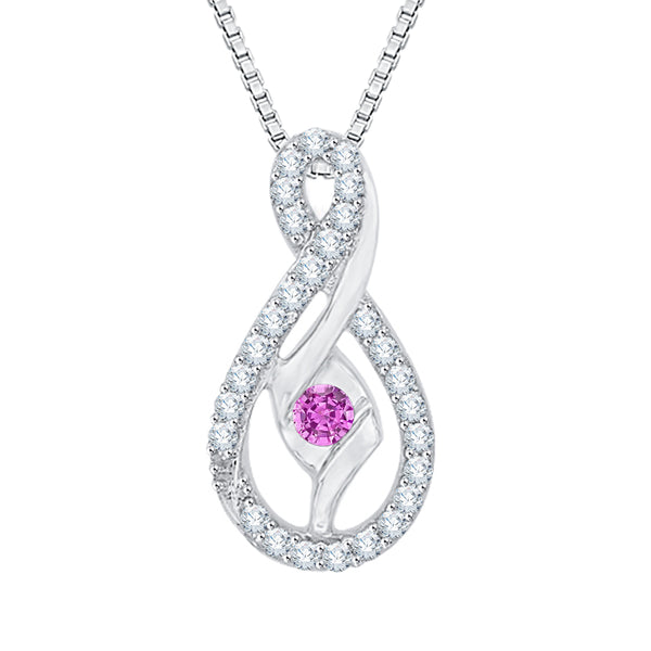 10K White Gold~Pink Sapphire