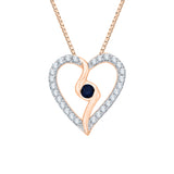 10K Rose Gold~Blue Sapphire