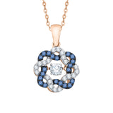 10K Rose Gold~Blue and White Diamond