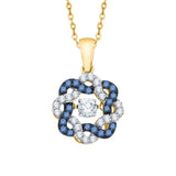 10K Yellow Gold~Blue and White Diamond