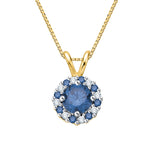 14K Yellow Gold~Blue and White Diamond, 10K Yellow Gold~Blue and White Diamond