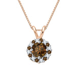 14K Rose Gold~Brown and White Diamond, 10K Rose Gold~Brown and White Diamond