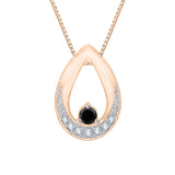 14K Rose Gold~Black and White Diamond, 10K Rose Gold~Black and White Diamond