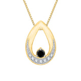 14K Yellow Gold~Black and White Diamond, 10K Yellow Gold~Black and White Diamond
