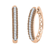 14K Rose Gold~Brown and White Diamond, 10K Rose Gold~Brown and White Diamond