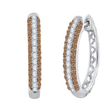 14K White Gold~Brown and White Diamond, 10K White Gold~Brown and White Diamond
