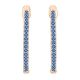 14K Rose Gold~Blue and White Diamond, 10K Rose Gold~Blue and White Diamond