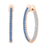 14K Rose Gold~Blue and White Diamond, 10K Rose Gold~Blue and White Diamond