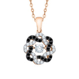 10K Rose Gold~Black and White Diamond