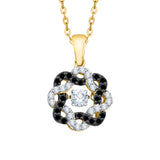 10K Yellow Gold~Black and White Diamond