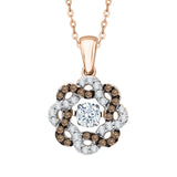 14K Rose Gold~Brown and White Diamond, 10K Rose Gold~Brown and White Diamond