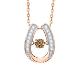 14K Rose Gold~Brown and White Diamond