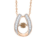 14K Rose Gold~Brown and White Diamond