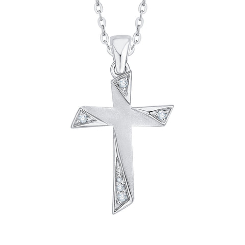 KATARINA Diamond Cross Pendant Necklace (1/20 cttw)