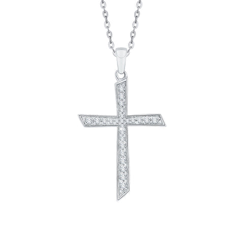 KATARINA Diamond Cross Pendant Necklace (1/4 cttw)