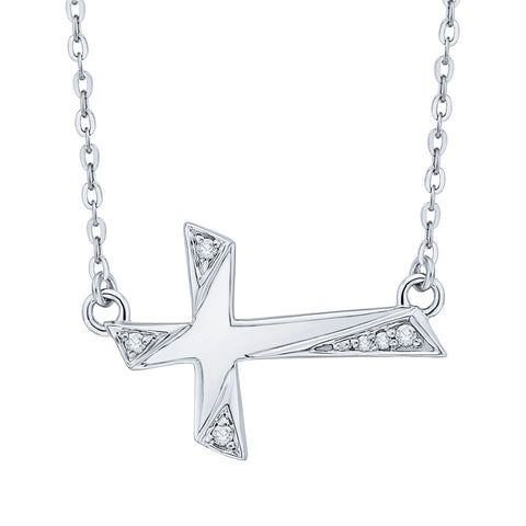 KATARINA Diamond Cross Pendant Necklace (1/20 cttw)
