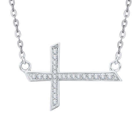 KATARINA Diamond Cross Pendant Necklace (1/6 cttw)